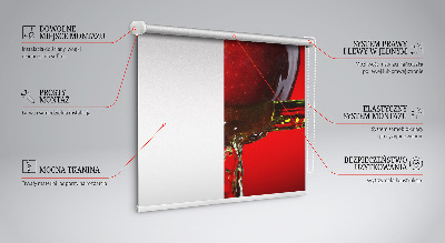 Estor opaco en color manzana roja con diseño de profundidades