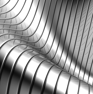 Estor decorativo de abstracción metálica