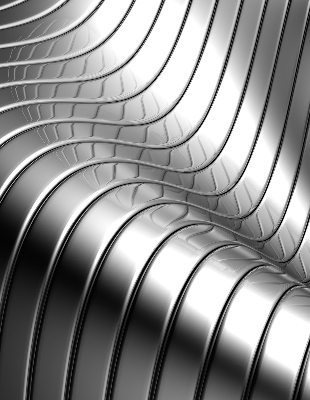 Estor decorativo de abstracción metálica