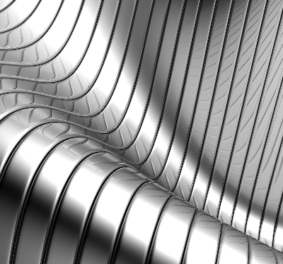 Estor decorativo de abstracción metálica
