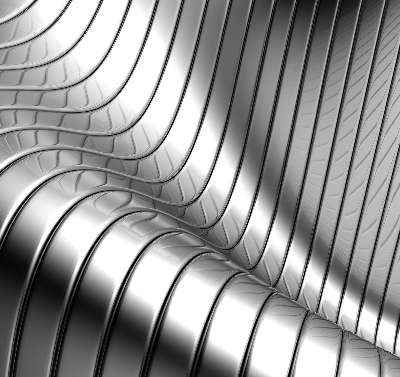 Estor decorativo de abstracción metálica