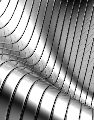 Estor decorativo de abstracción metálica