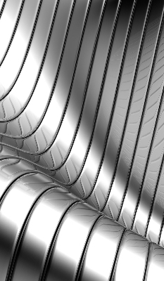 Estor decorativo de abstracción metálica