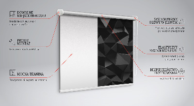 Estor decorativo en color negro y estilo origami