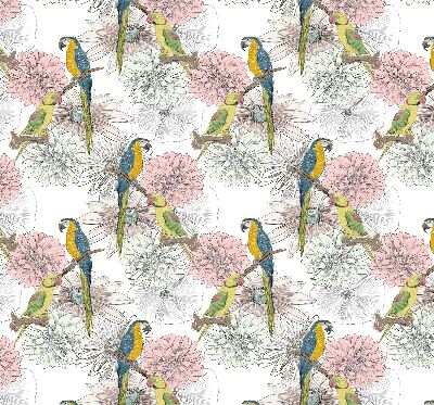 Estor opaco con diseño de loros en una rama