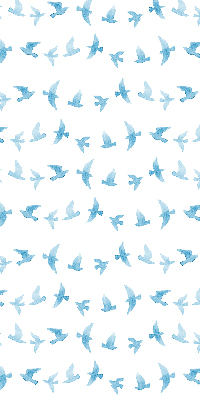 Estor decorativo con pájaros azules