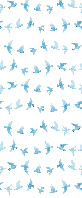 Estor decorativo con pájaros azules