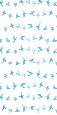 Estor decorativo con pájaros azules