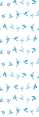 Estor decorativo con pájaros azules