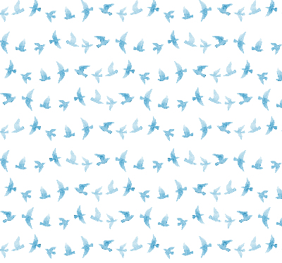 Estor decorativo con pájaros azules