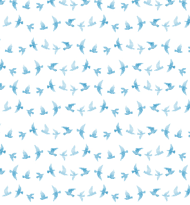 Estor decorativo con pájaros azules