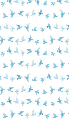 Estor decorativo con pájaros azules