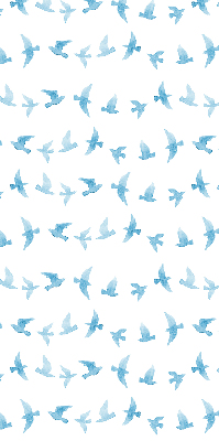 Estor decorativo con pájaros azules