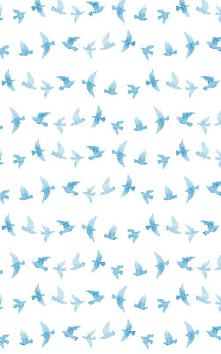 Estor decorativo con pájaros azules
