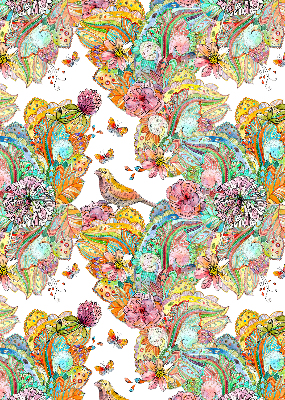 Estor decorativo con patrón colorido de la naturaleza