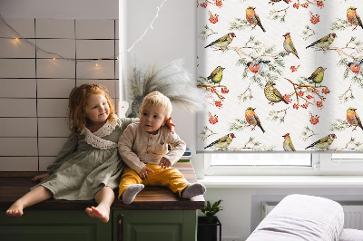 Estor decorativo con motivo de pájaros en las ramas