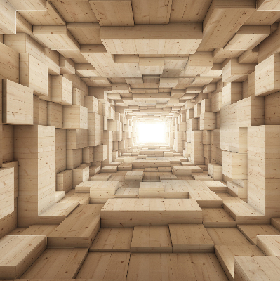 Estor opaco de madera con diseño 3D