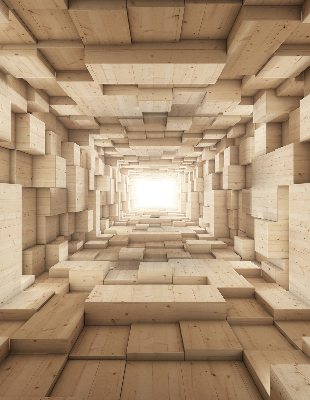 Estor opaco de madera con diseño 3D