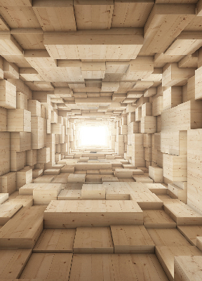 Estor opaco de madera con diseño 3D
