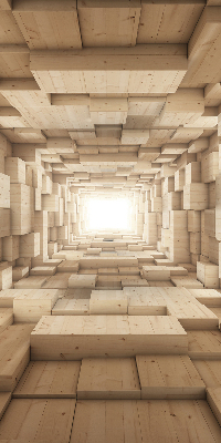 Estor opaco de madera con diseño 3D