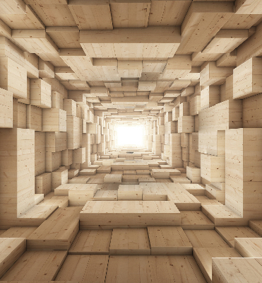 Estor opaco de madera con diseño 3D