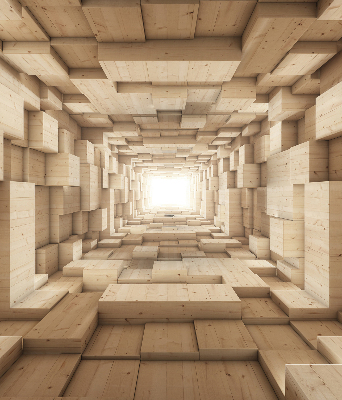 Estor opaco de madera con diseño 3D