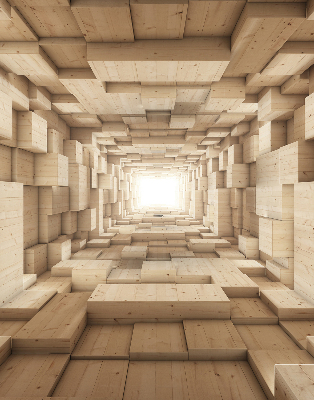 Estor opaco de madera con diseño 3D
