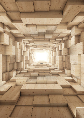 Estor opaco de madera con diseño 3D