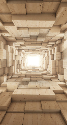 Estor opaco de madera con diseño 3D