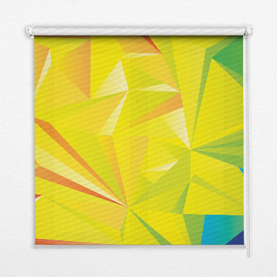 Estor decorativo con patrón de origami colorido