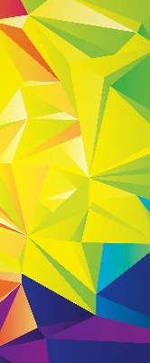 Estor decorativo con patrón de origami colorido