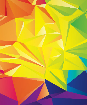 Estor decorativo con patrón de origami colorido