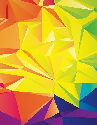 Estor decorativo con patrón de origami colorido