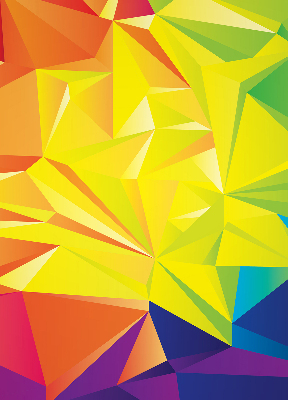 Estor decorativo con patrón de origami colorido