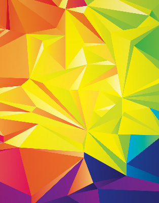 Estor decorativo con patrón de origami colorido