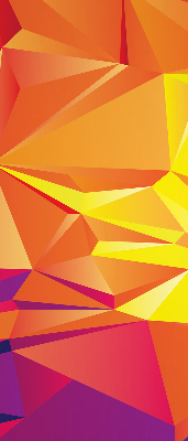Estor decorativo con patrón de origami colorido