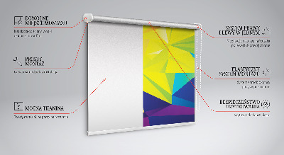 Estor decorativo con patrón de origami colorido