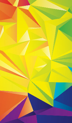 Estor decorativo con patrón de origami colorido