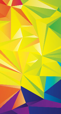 Estor decorativo con patrón de origami colorido