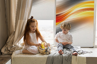 Estor opaco con ondas naranjas
