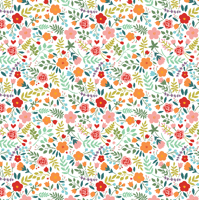 Estor opaco con estampado de flores pintadas