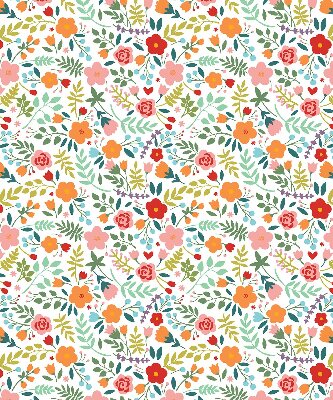 Estor opaco con estampado de flores pintadas