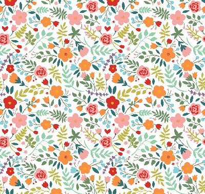 Estor opaco con estampado de flores pintadas