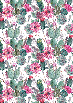 Estor decorativo con diseño de flor de cactus