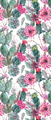 Estor decorativo con diseño de flor de cactus