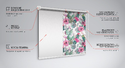 Estor decorativo con diseño de flor de cactus