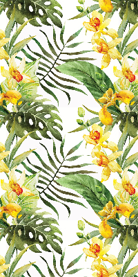 Estor opaco en color amarillo floral