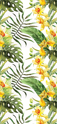 Estor opaco en color amarillo floral