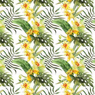 Estor opaco en color amarillo floral