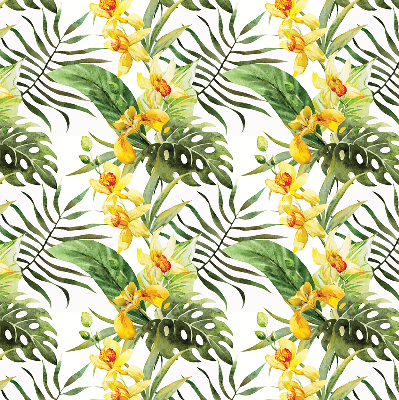 Estor opaco en color amarillo floral
